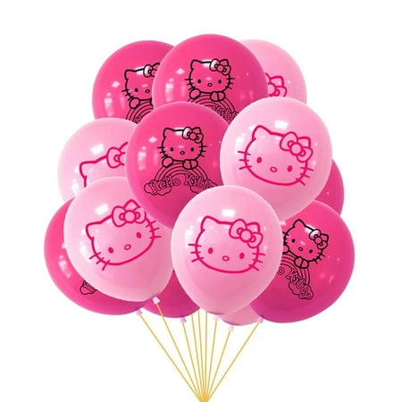 Pink KT Girls Birthday Party Decorations Paper Cup Plate Flag Kids Favors Baby Shower Disposable Tableware Balloons Supplies ZZ