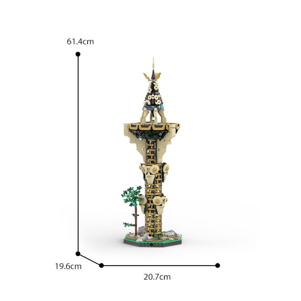 Bloques de construcción Moc para niños, juguete de ladrillos para armar Torre Sheikah, juego de arquitectura, ideal para regalo, código 129936, compatible con MOC-139323