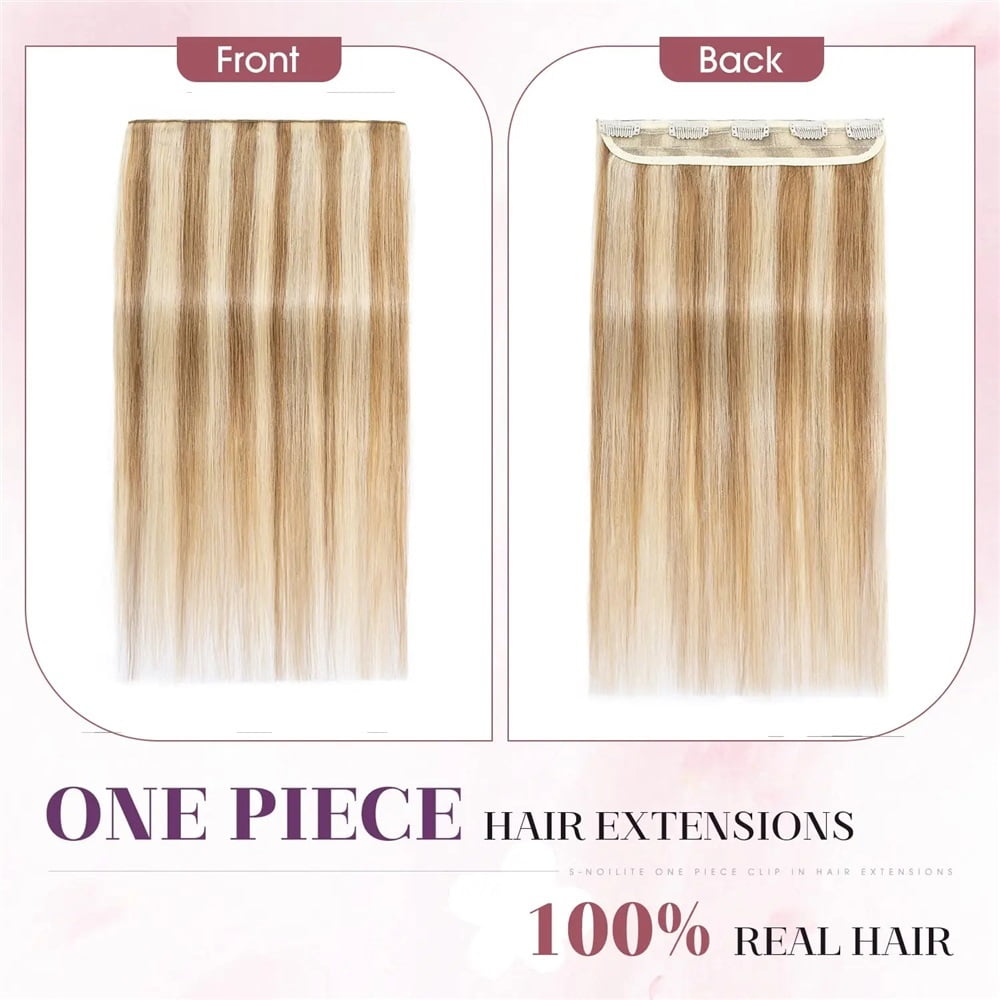 Clip In Extensions 100G Human Hair 5 Clips Straight P8/613 Light Brown Mix Bleach Blonde Color Clip Ins
