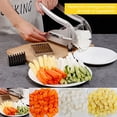 thumbnail image 4 of Cortador de papas fritas profesional, cortador de vegetales manual antideslizante, cortador de papas fritas de acero inoxidable El cortador de papas fritas es apto para lavavajillas Cortar papas con TUNC Sencillez, 4 of 5