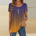 thumbnail image 2 of Mujeres de Verano Tops de Manga Corta Impresa Casual Cuello Redondo Plisado Superior 95% Poliéster 5% Spandex, Blusa de Moda para Todas las Estaciones, 2 of 6