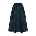 thumbnail image 4 of Long Skirts for Women LEBONYARD Women's Skirt in Lightweight Chiffon,Women's Retro Woolen Plaid Skirt, Women's Winter Mid Length High Waisted Woolen Skirt, Long Skirt Blue S, 4 of 5