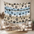 thumbnail image 2 of Blue Dog Paw Print Large Tapestry for Bedroom Wall Hanging Tapestry,Vintage Farmhouse Rustic Wooden Grain Ceiling Backdrop Tapestries Poster Blanket Wall Decor for Teens Room Living Room 85" x 90", 2 of 8