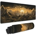 thumbnail image 1 of Gaming Mouse Pad,Black and Gold Mountains Landscape Extended Mouse Pad Gaming Large, 31.5"x11.8" Line Art Desk Mat with Non-Slip Base and Stitched Edge,Computer Keyboard Mouse Mat for Home Office Work, 1 of 7