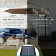thumbnail image 4 of Best Choice Products 10ft Solar LED Offset Hanging Outdoor Market Patio Umbrella w/ Adjustable Tilt - Tan, 4 of 8