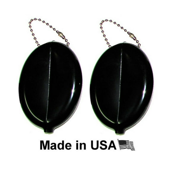 Black Oval Squeeze Purses 2 units  | Hold Small Items, Change and Keys | Made in USA