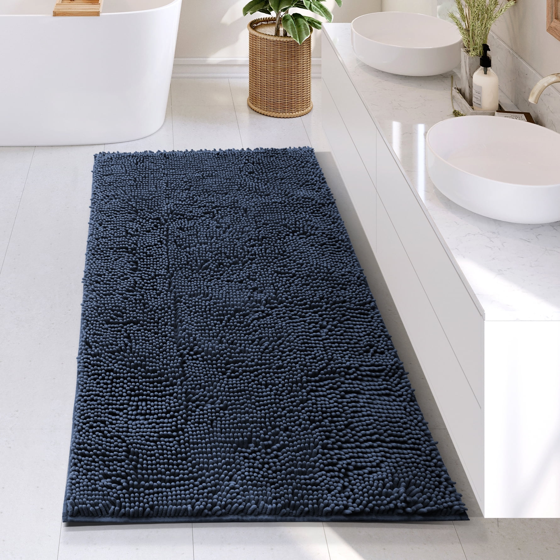 Lammaloe Chenille Bathroom Rugs Non Slip Bath Mat, 26"× 44" Ultra Absorbent, Bath Mats for Bathroom, Soft Sage