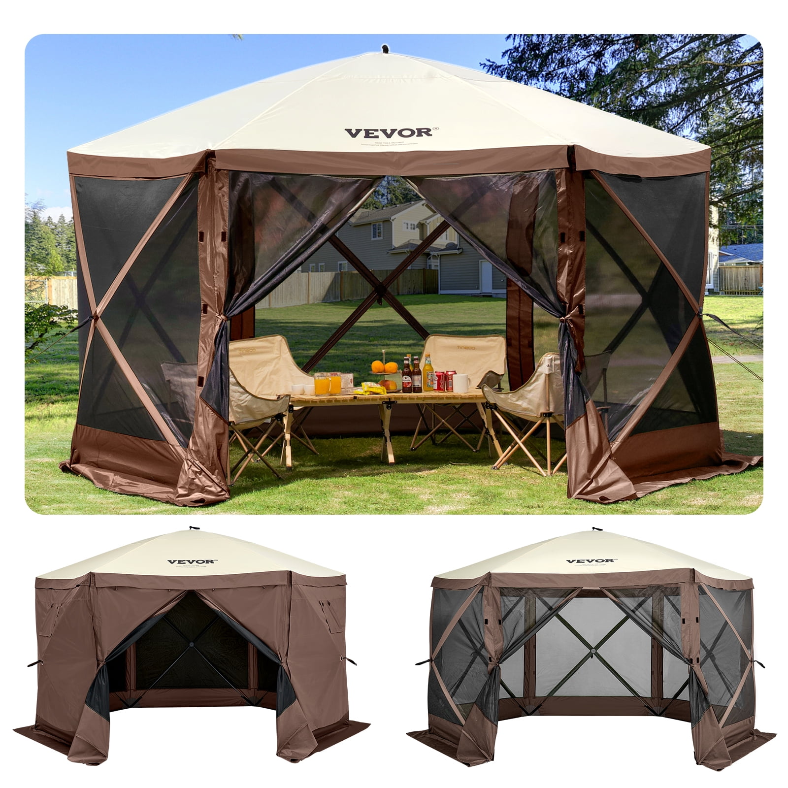 TENt o TEN SANDAN disPLAY ウォールナット VEVOR 10x10FT Camping Gazebo Screen Tent, Pop Up Gazebo, Pop Up