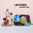 thumbnail image 7 of Saiise Geometry Dash Print Makeup Bag PU Leather Travel Makeup Bag Organizer Makeup Pouch, Portable Cosmetic Bags for Women,Cute Make Up Bag for Travel Size Toiletries Accessories Brushes, 7 of 7