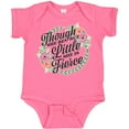 thumbnail image 3 of Inktastic Though She Be but Little She is Fierce with Flower Circle Illustration Girls Baby Bodysuit, 3 of 5
