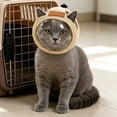 thumbnail image 5 of Mesh Pet Protector, Adjustable Soft Recovery Collar Breathable Head Cover Cats Grooming Anti-Licking Anti-Scratch Protective Shield Lightweight Transparent Hood_Gray, 5 of 8