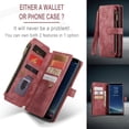 thumbnail image 5 of Wallet Case Compatible with Samsung Galaxy S8 Plus, Multifunctional Magnetic Closure Folio Case, [RFID Blocking] Durable PU Leather Flip Lanyard Strap Wristlet Zipper Card Holder Phone Case, Red, 5 of 10