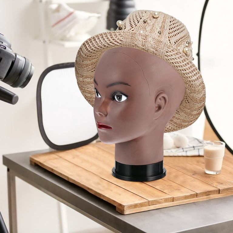 Ba Sha Bald Mannequin Head Beige Female Professional Cosmetology Manikin  Doll head for Wigs Making Wig Display Hat Display Glasses Display with Free