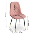 thumbnail image 6 of Set of 4 Velvet Accent Chairs, Tufted Armless Dining Chair with Golden Metal Legs and High Back, Modern Side Chair for Home Living Room, Bedroom, Beauty Room, Dining Room, Pink, 6 of 6