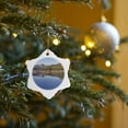 thumbnail image 7 of 3drose, Usa, Idaho, Redfish Lake Lodge, Boat Dock - Us13 Jwi0132 - Jamie and Judy Wild, 3 inch Snowflake Porcelain Ornament, 7 of 7
