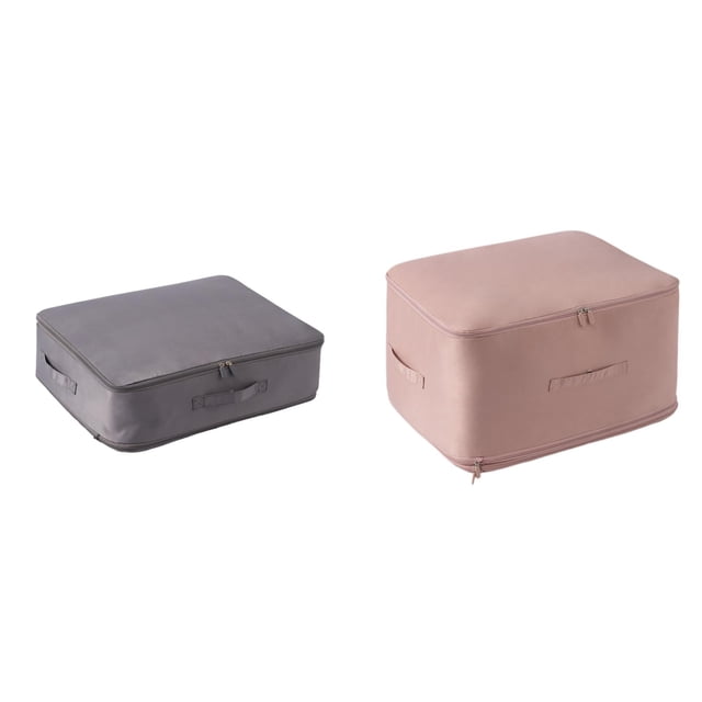 (Lot de 2) Rinsvye Organisateur de Chandails en Satin pour Couette et Manteau en Duvet pour Rangement de Garde-Robe Sac de Compression Organisateur Empilable pour Chandails Sac de Finition pour Couette en Soie Manteau en Duvet et Literie Organisateur de Magasin à Fermeture à Glissière S