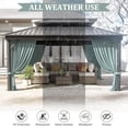 thumbnail image 5 of Pakunoda 11' X 6.5' Gazebo Universal Replacement Privacy 4-Panel Curtains, Waterproof Outdoor Curtains Calcite Blue Sidewall with Zipper for Patio Garden Backyard 10' X 12' Gazebo, Curtain Only, 5 of 8