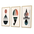 thumbnail image 3 of Designart "Visionary Retro Moon in Geometric Minimalism VI" Transitional Framed Wall Art Set Of 3 - Pink Abstract Transitional Frame Gallery Set For Office Decor, 3 of 6