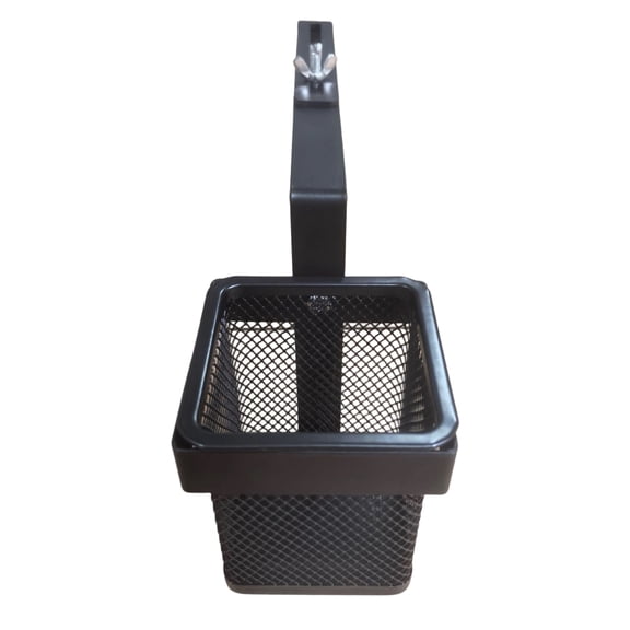 Desk Organizer, Black Metal Mesh Clamp on Storage Caddy, 1 Pack Square Basket for Home Office Desktop Side Organization