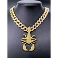 thumbnail image 3 of New Original Hip Hop Style Scorpion Diamond-Embedded Cuban Link Chain Pendant European and American Popular Gold-Plated Alloy Ornament Cross-Border Direct Supply, 3 of 8