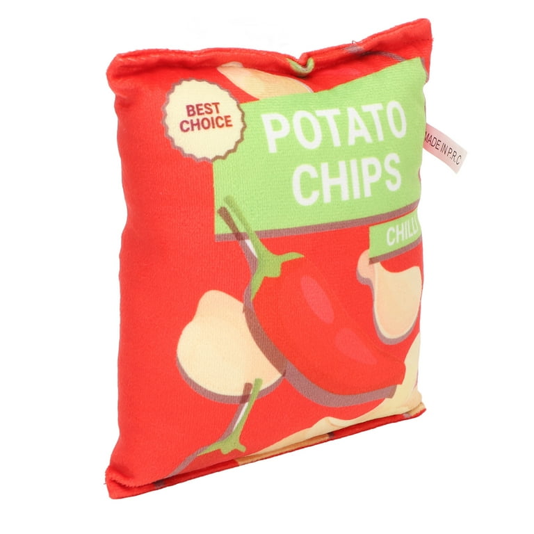 Potato Chip Bag Funny Dog Toys Plush Squeaker Food Toy For Small