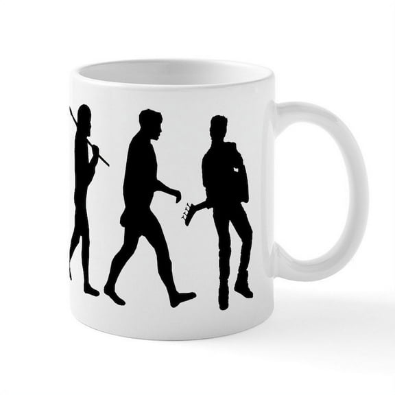 CafePress - Guitar Evolution - 11 oz Ceramic Mug - Novelty Coffee Tea Cup