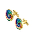 thumbnail image 2 of Tie Dye Men's Cufflinks for Formal Wear | Made of Stainless Steel | Ideal for Business Meetings, 2 of 6