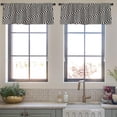 thumbnail image 3 of LALILO Kitchen Curtain Valance Diagonal Wavy Lines With Black Rod Pocket Window Curtain 52"x 18" Set of 2, 3 of 5