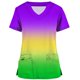 thumbnail image 4 of Tops de mujer de manga corta con cuello en V Tops uniforme de trabajo Tie-Dye gradiente Arco Iris estampado Floral con cuatro bolsillos blusa Pompotops  hkajfhjk463132, 4 of 6