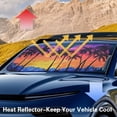 thumbnail image 6 of Xixirimido Windshield Sun Shade for Car SUV Truck Foldable Sunshade for Car Windshield Block UV Rays Keep Your Vehicle Cool Car Interior Accessories, Palm Trees Sunset Glow, 6 of 8