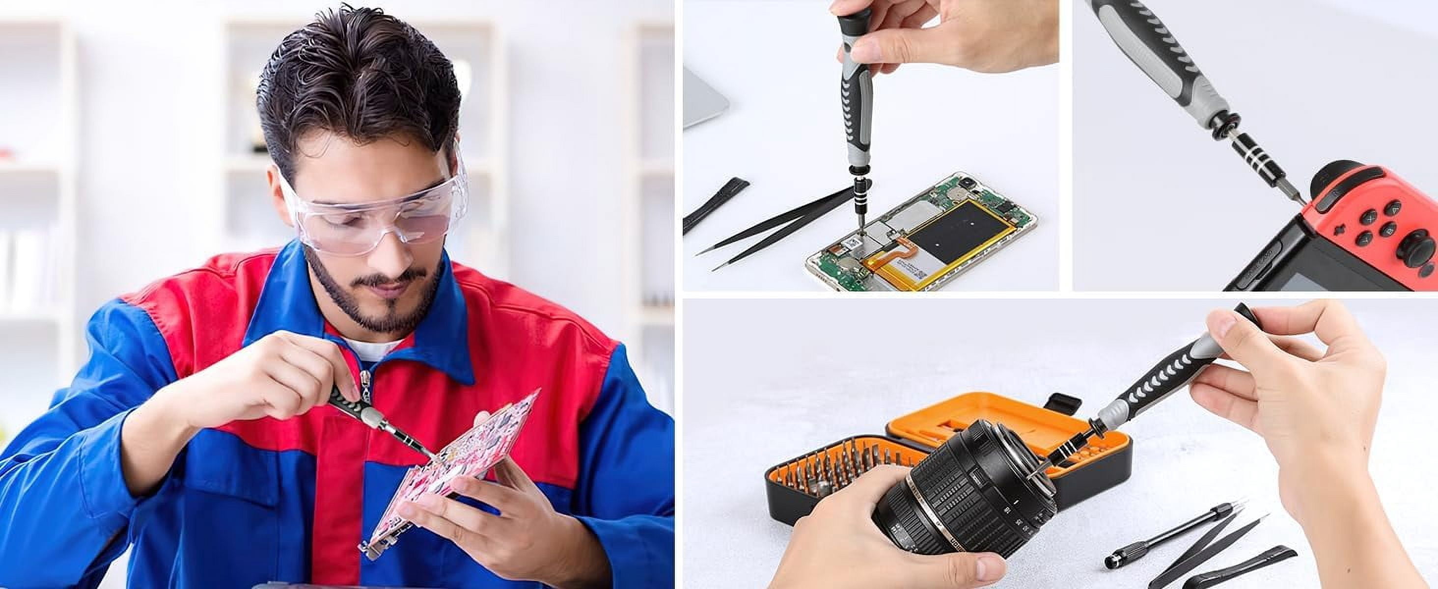 TEKDEP Precision Screwdriver Set, 130 in 1 with 120 bits Repair Tool Kit, Magnetic Screwdriver Set with mini built-in box for Electronics iPhone Laptop Jewelers Game Console Electro Orange
