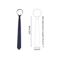thumbnail image 2 of Men's 2" Skinny Slim Solid Color Adjustable Pre-Tied Satin Necktie Ties for Business Wedding One Size Dark Blue, 2 of 5