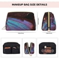 thumbnail image 5 of Easygdp Wings Of A Butterfly Leather Makeup Bag Zipper Pouch Travel Cosmetic Organizer for Women and Girls, Make up Bag with Zipper, 5 of 8