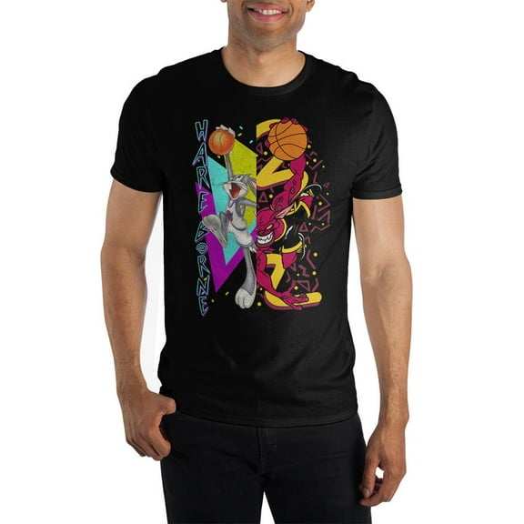 Space Jam Hare Borne Split Image Men's Black T-shirt