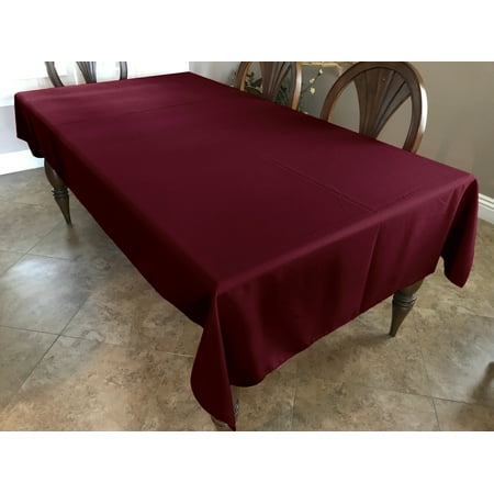 

Polyester Poplin Gaberdine Durable Tablecloth Solid Burgundy