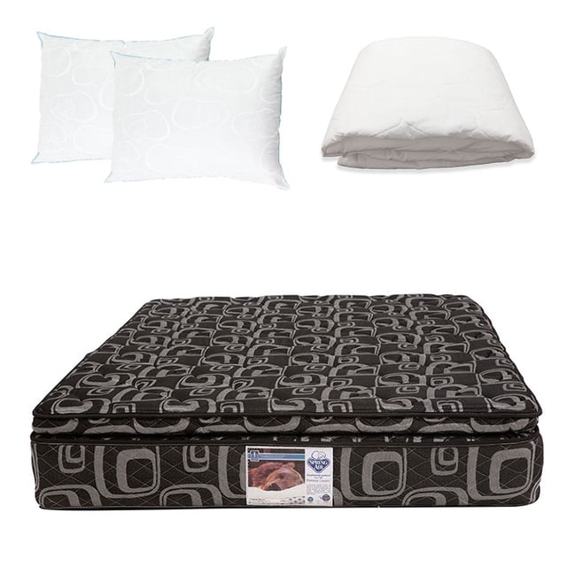 Colchón King Size Spring Air Morgan con Protector de Colchón y 2 Almohadas