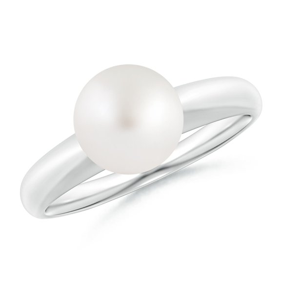 ANGARA Solitaire South Sea Cultured Pearl Engagement Ring in 14K White Gold for Women | June Birthstone, Birthday, Anniversary, Jewelry Gift for Women | Pearl Ring