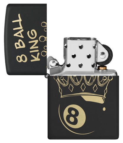 Zippo Lighter - Customized Engraved Message Windproof King 8 Ball Design 46291