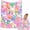 #D, variant on OYPGUE Cloud Soft 3D Teddy Bear Pastel Floral Print Plush Throw Blanket