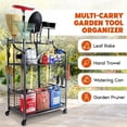 thumbnail image 5 of Heavy Duty Metal Garden Tool Organizer for Garage and Storage with Wheels, 5 of 5