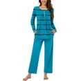 thumbnail image 5 of yievot Women's Pajama Set Soft Long Sleeve Top With Pants Striped Printed Loungewear Sleepwear Pajamas, 5 of 7