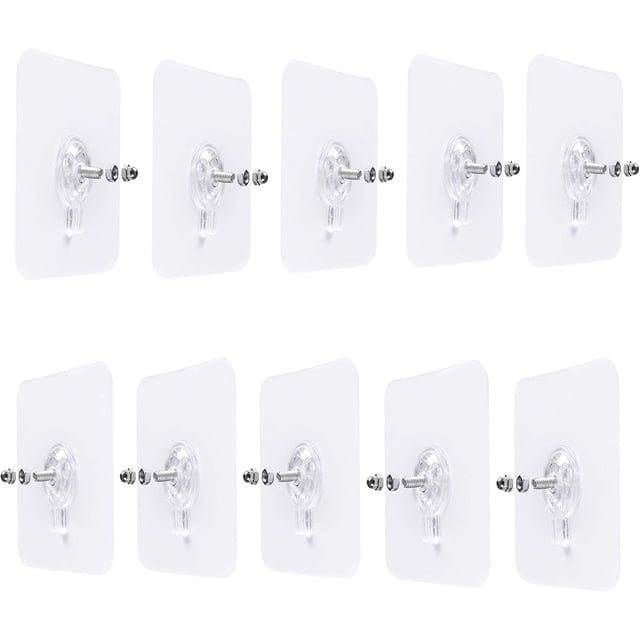 Ganchos Sin Tornillos Autoadhesivos - Fuertes para Cargas Pesadas Gancho de Pared Adhesivo para Baño, Cocina y Hogar
