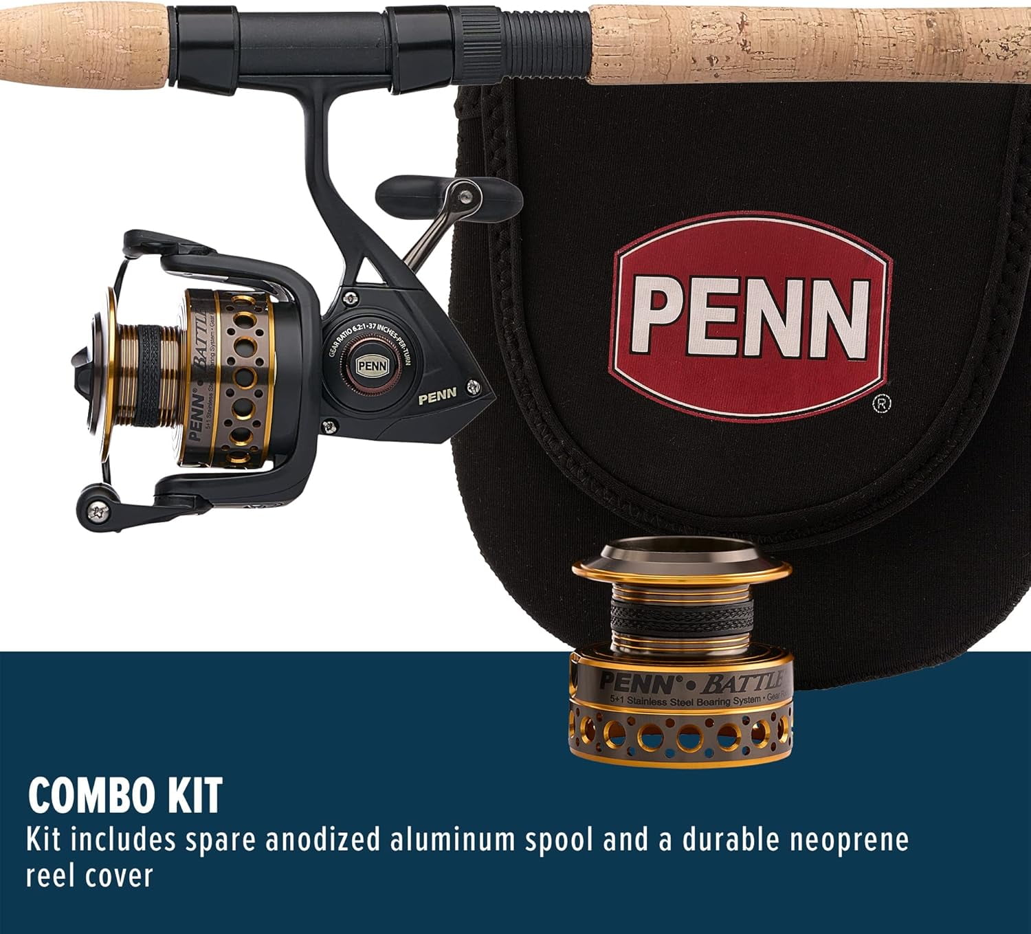 PENN Battle® Spinning Combo Fishing Kit, 7' Medium, 4000 Size Reel