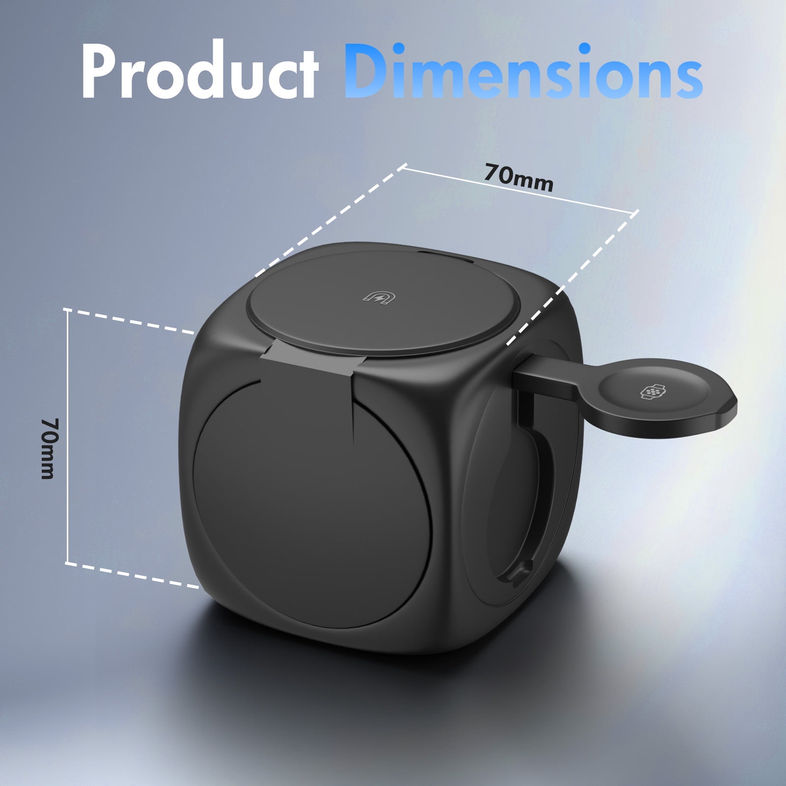 Charging station for iPhone Airpods iWatch,3 in 1 wireless charger, Portable and foldable Charging cube Compatible with Apple 12 and above series