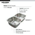 thumbnail image 4 of Houzer Eston 31 in Stainless Steel Undermount 50/50 Double Bowl Kitchen Sink - STD-2100-1, 4 of 7