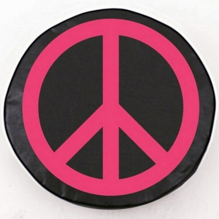 Tire Cover by Holland Bar Stool - Pink Peace Sign, Black - 25.5'' x 8''