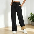 thumbnail image 2 of Aoiroe Lined Sweatpants Women Sherpa Lined Pants Women Fleece Sweatpants Women Winter Pants For Women Sweatpants Women Women'S Clothing Lounge Pants Women Black S, 2 of 7
