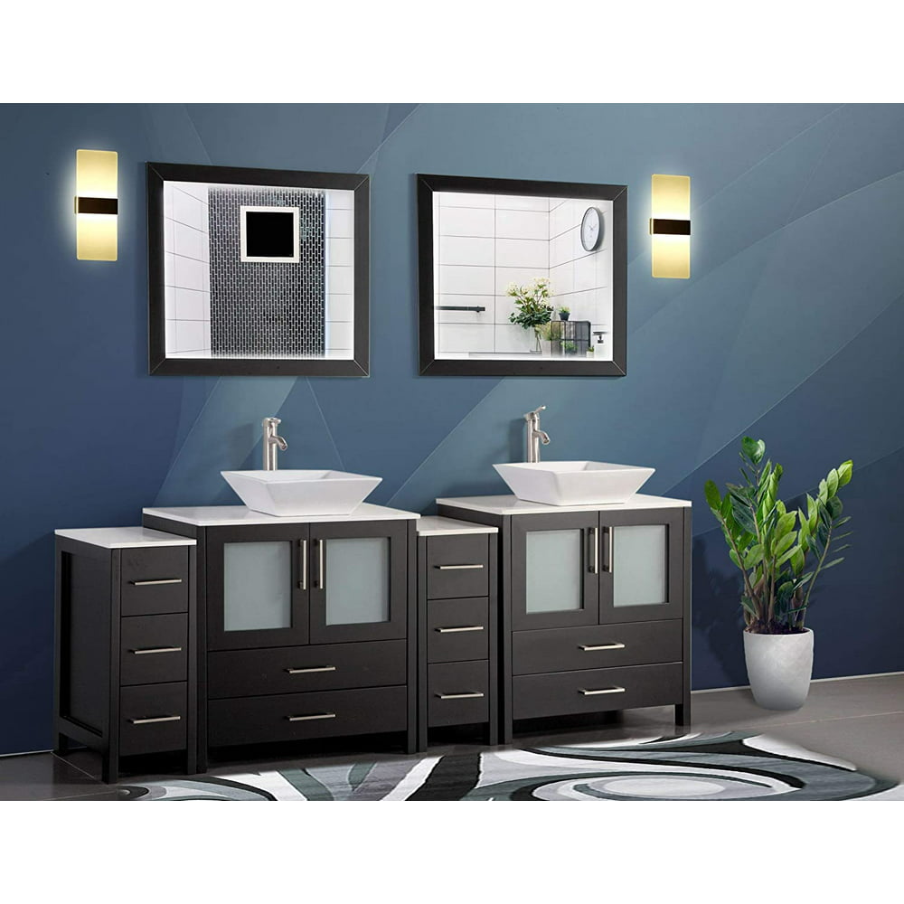 Vanity Art 84 Inches Double Sink Bathroom Vanity Combo Set 10 Drawers ...