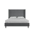 thumbnail image 4 of DHP Eveline Upholstered Platform Bed Frame with High Wingback Headboard, Queen, Soft Woven Dark Gray, 4 of 20