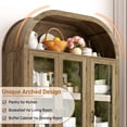 thumbnail image 3 of Blotout 3 Door Arched Kitchen Pantry Storage Cabinet, 73" Tall Farmhouse Wood Pantry Arched Cabinet with Drawer, Glass Door and Load-Bearing Steel Pipe for Dining Room Living Room, 3 of 10